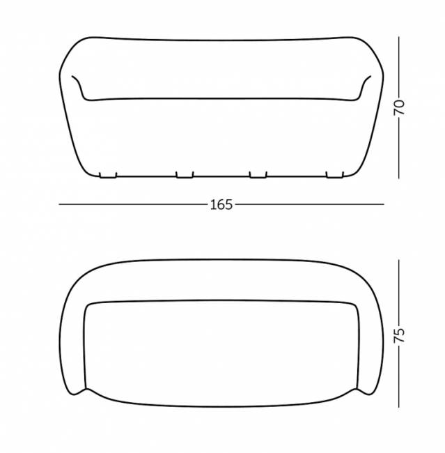 Диван пластиковый двухместный Reborn Standard мокко коричневый 1180х800х700 мм