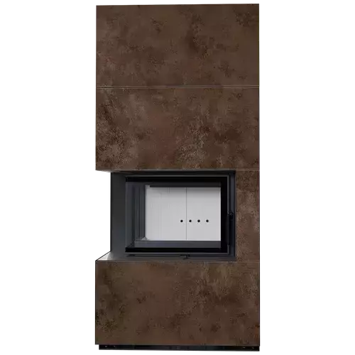 Каминокомплект Kratki PRO FLOKI OXIDE MORO угловое стекло слева