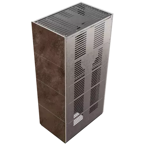 Каминокомплект Kratki PRO FLOKI OXIDE MORO угловое стекло слева