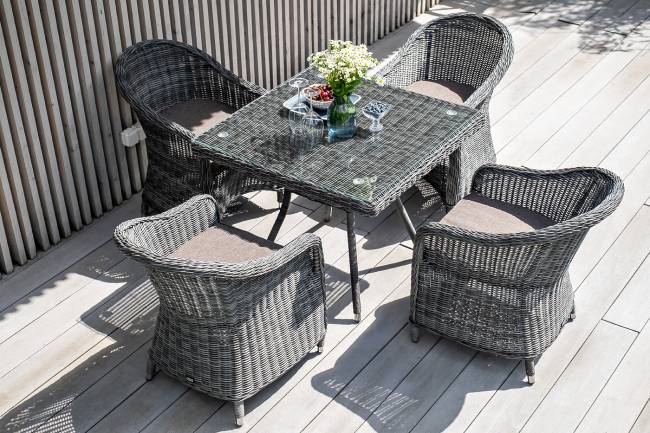 "Айриш" стол плетеный из искусственного ротанга, цвет графит "Айриш" стол плетеный из искусственного ротанга, цвет графит