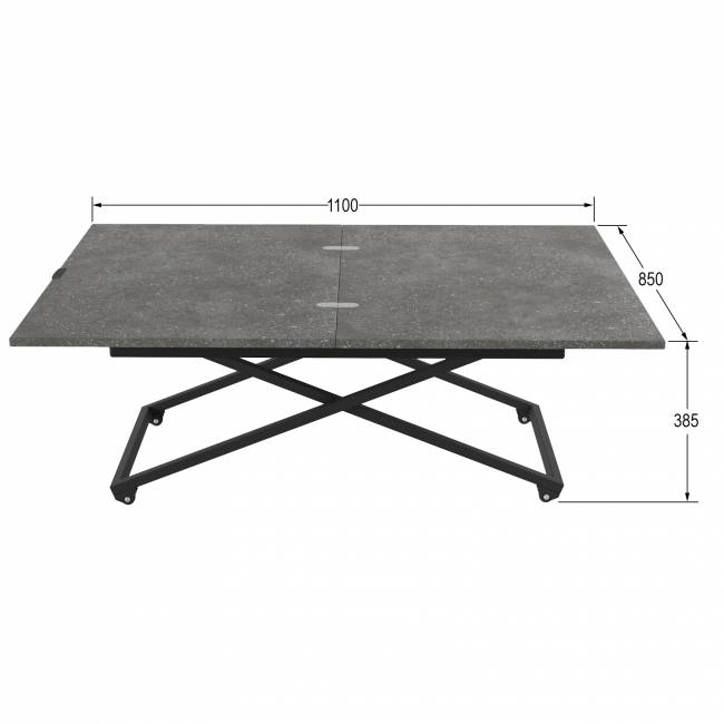Стол универсальный трансформируемый АНДРЭ Loft ЛДСП терраццо/чёрный Стол универсальный трансформируемый АНДРЭ Loft ЛДСП терраццо/чёрный