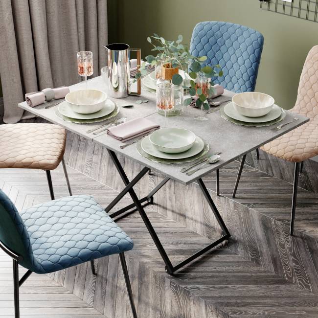 Стол универсальный трансформируемый АНДРЭ Loft ЛДСП терраццо/чёрный Стол универсальный трансформируемый АНДРЭ Loft ЛДСП терраццо/чёрный