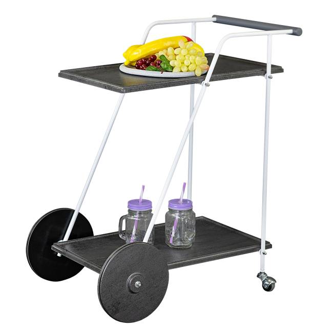 Стол сервировочный Новум белый/серый графит/серый бетон