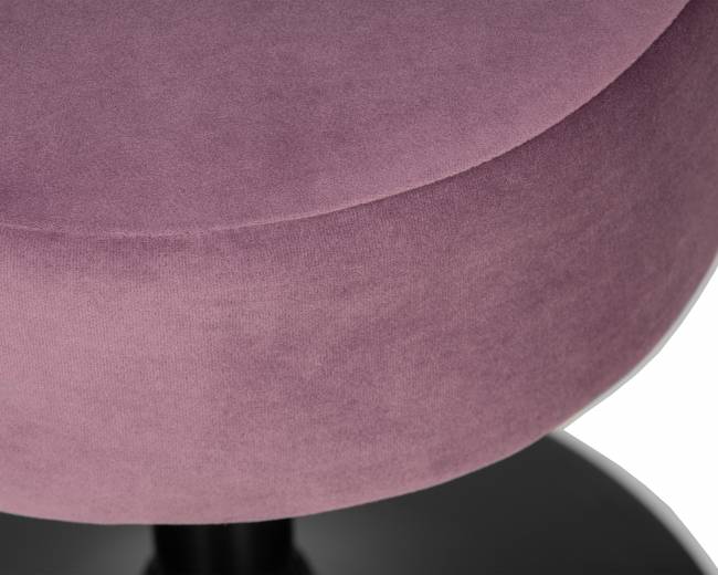 Пуф DOBRIN DANNY BLACK, пудрово-сиреневый велюр (MJ9-52)