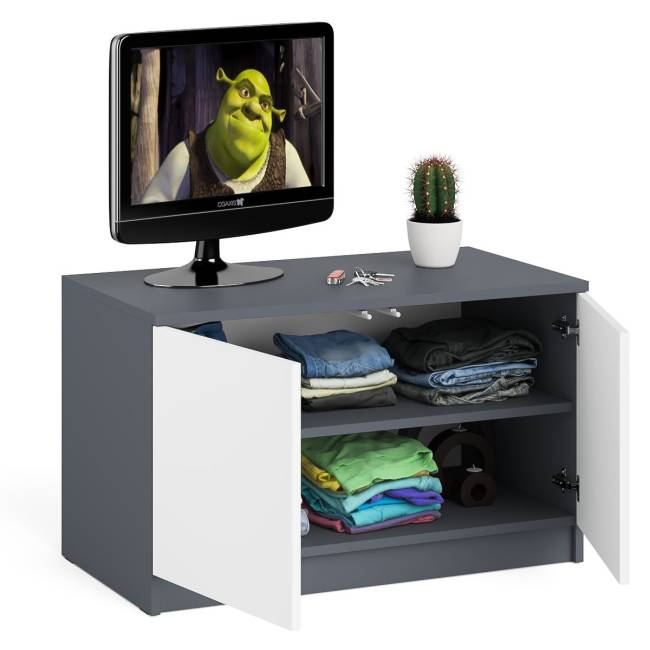 Тумба/антресоль Мори МА900.1 цвет графит/белый