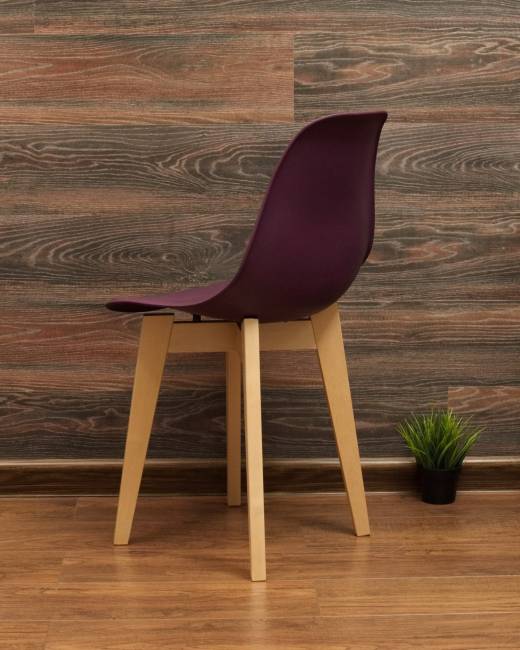 Стол Монте К 100 натур со стульями Сашш натур фиолетовый