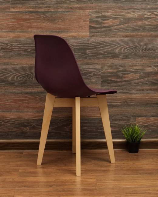 Стол Монте К 100 натур со стульями Сашш натур фиолетовый
