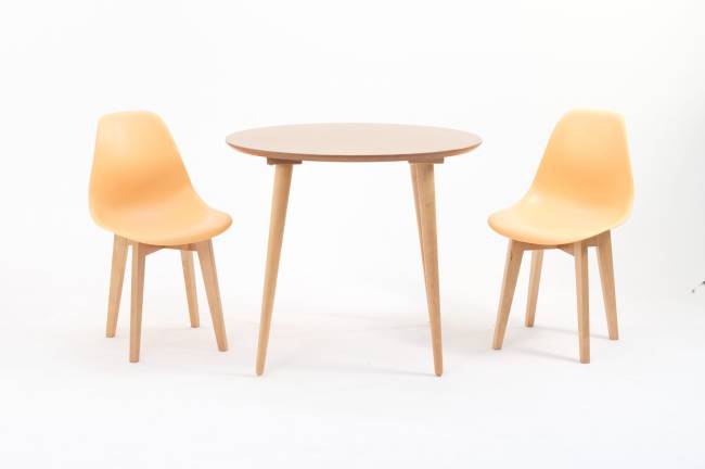 Стол Монте К 100 натур со стульями Сашш натур персик