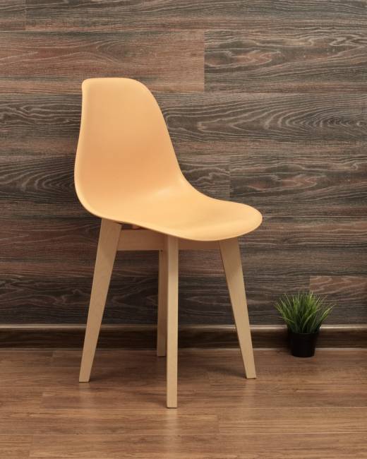 Стол Монте К 100 натур со стульями Сашш натур персик