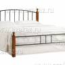 Кровать AT-915 дерево гевея/металл, 160*200 см (Queen bed), красный дуб/черный красный дуб/черный дерево гевея/металл
