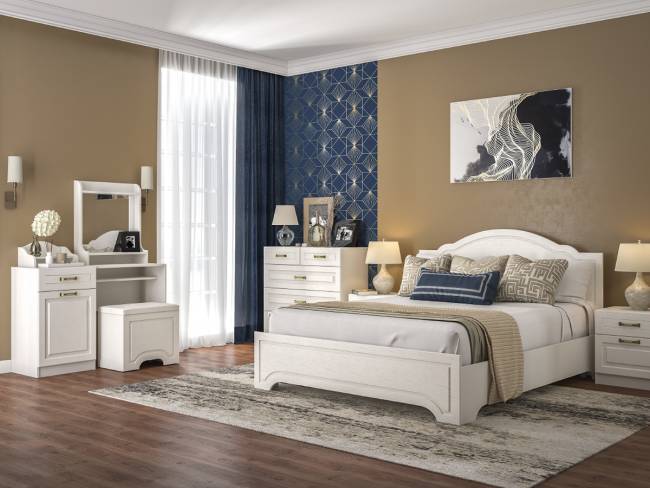 Полка с зеркалом настольная Ливерпуль 10.118 цвет ясень ваниль