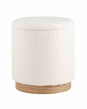 Пуф с ящиком Холли L тедди белый