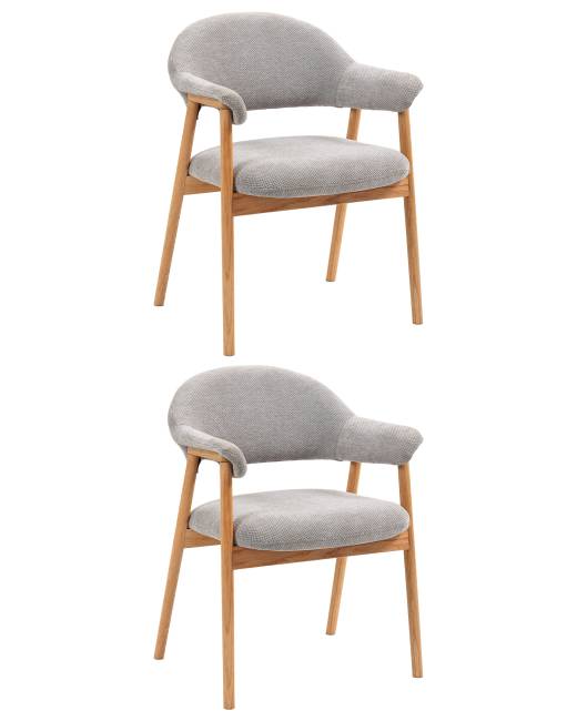 Стул обеденный Tavu с деревянными ножками серый 2 шт.