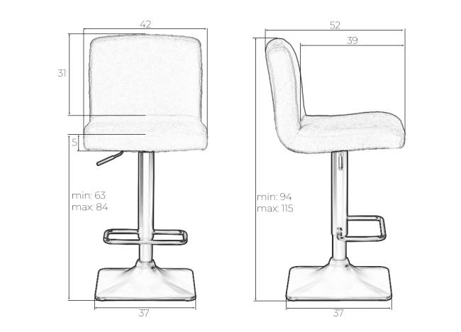 Стул барный DOBRIN LEO, белое букле