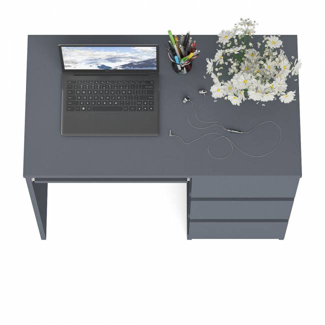 Стол компьютерный три ящика Мори МС-6 правый цвет графит Стол компьютерный три ящика Мори МС-6 правый цвет графит