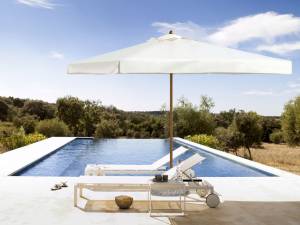 Зонт профессиональный телескопический 4х4 м Palladio Telescopic натуральный, слоновая кость 4000х4000 мм