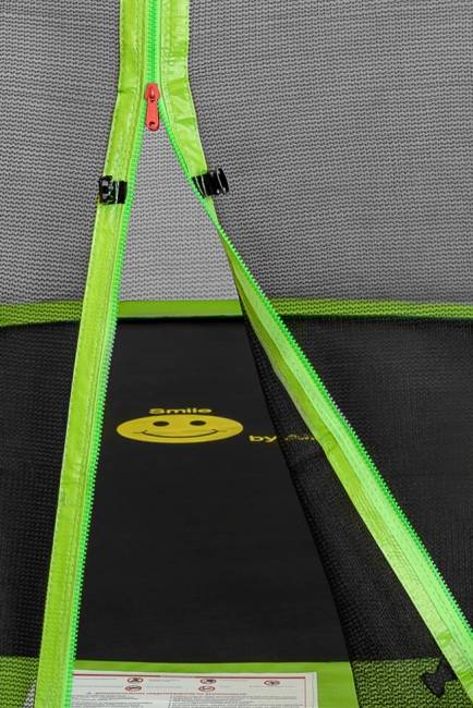 Батут "Smile outside", зеленый 12ft с защитной сеткой и лестницей