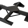 Зонт профессиональный двухкупольный 2.9х6 м Galaxia Dual V Timber имитация ироко, слоновая кость 2900х6000 мм