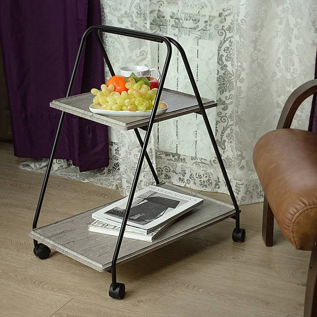 Стол сервировочный Милн черный/серый шпат