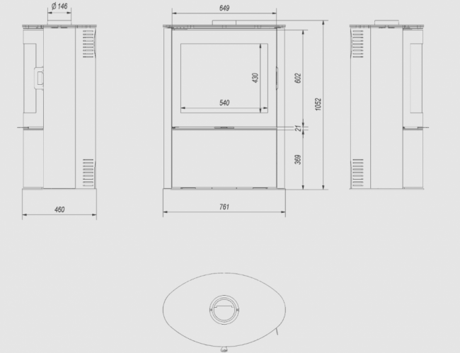 Печь дровяная KOZA/AB/S/2/KAFEL/KREM, кафель кремовый