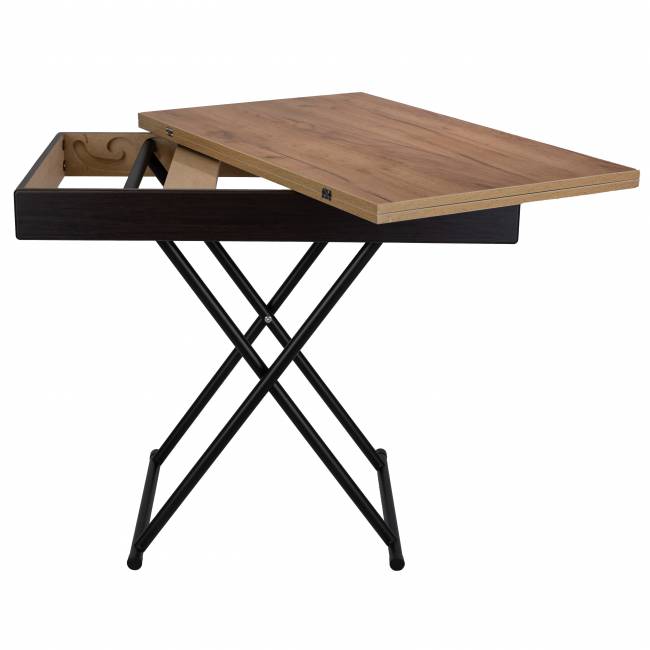 Стол-трансформер Лерон дуб крафт золотой/черный