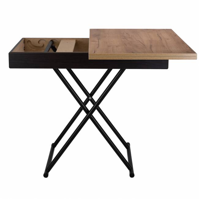 Стол-трансформер Лерон дуб крафт золотой/черный