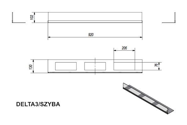 Стекло декоративное для биокамина DELTA 3
