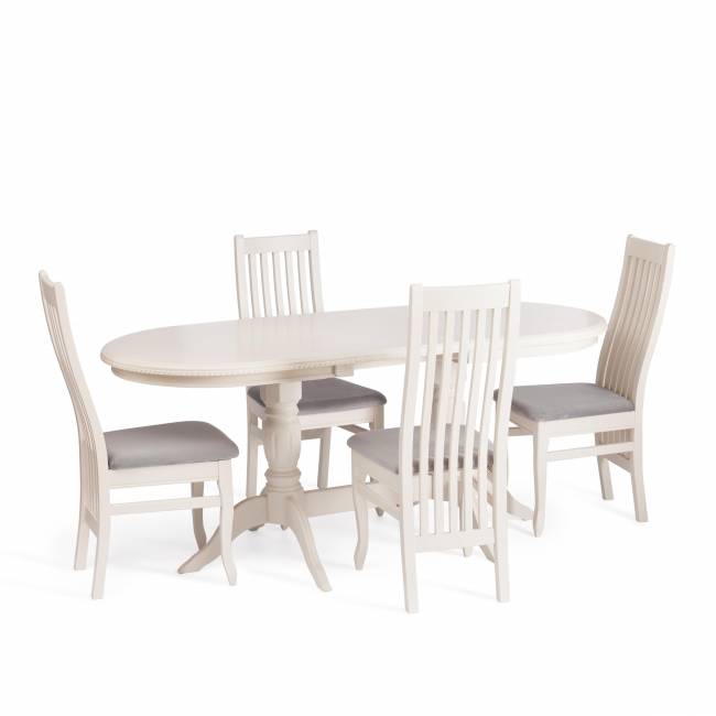 Стул DOLCE мягкое сидение бук, 40х46х100см, ivory white, велюр Tenerife Ultimate grey белый бук Стул DOLCE мягкое сидение бук, 40х46х100см, ivory white, велюр Tenerife Ultimate grey белый бук