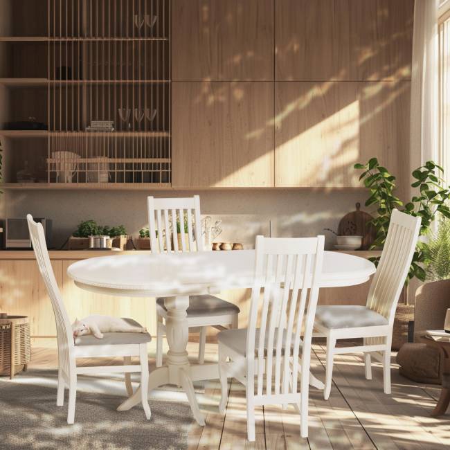 Стул DOLCE мягкое сидение бук, 40х46х100см, ivory white, велюр Tenerife Ultimate grey белый бук Стул DOLCE мягкое сидение бук, 40х46х100см, ivory white, велюр Tenerife Ultimate grey белый бук