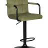 Стул барный DOBRIN KRUGER ARM BLACK, зеленый вельвет (LAR-E2041-7)