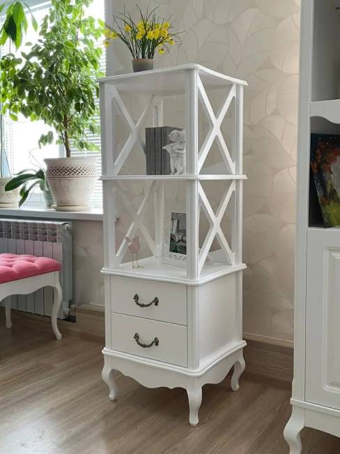 Этажерка 2 полки Малонн Ави Белый