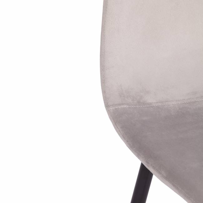 Стул BREEZE (mod. 4724) / 1 шт. в упаковке вельвет/металл, 44 х 53 х 87 см, Light grey (светло-серый) HLR14 / черный светло-серый вельвет/металл