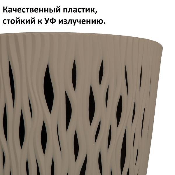 Кашпо для цветов SANDY ROUND DSR190-7529U мокко 2 предмета 3л Кашпо для цветов SANDY ROUND DSR190-7529U мокко 2 предмета 3л