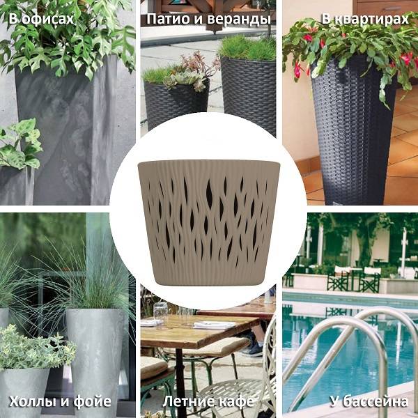 Кашпо для цветов SANDY ROUND DSR190-7529U мокко 2 предмета 3л Кашпо для цветов SANDY ROUND DSR190-7529U мокко 2 предмета 3л