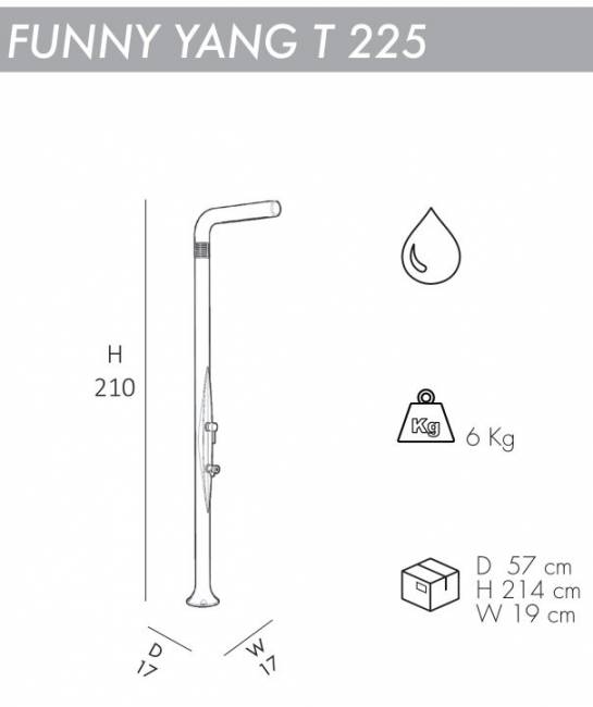 Душ уличный Funny Yang T 225 антрацит 170х170х2100 мм