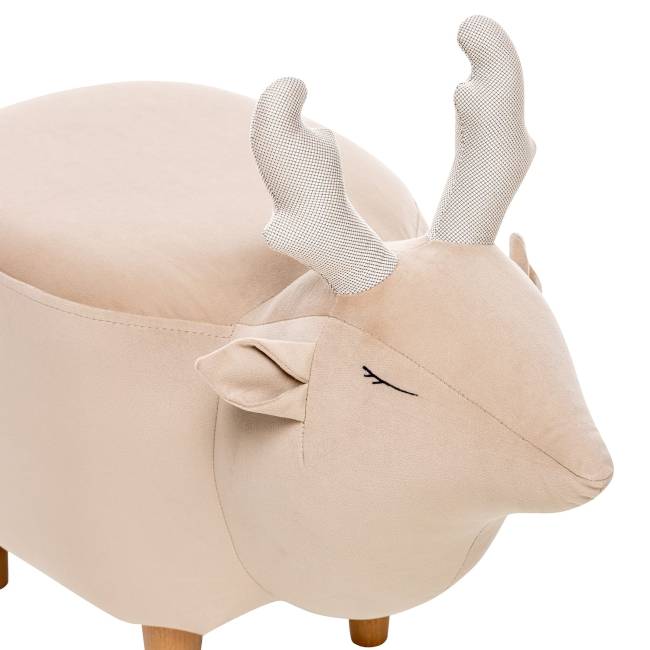 Пуф Leset Оленёнок V18 бежевый, компаньон Milos 02 белый Бук