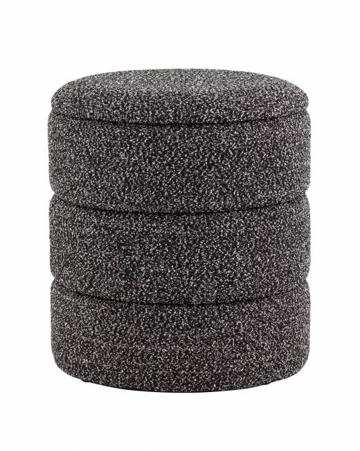 Пуф с ящиком Hive S букле черный меланж