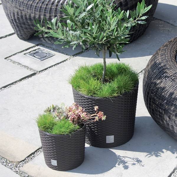 Кашпо для цветов RATO ROUND DRTUS400L-S433 антрацит 2 предмета 35 и 37.65л