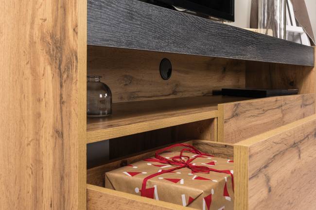 Две тумбы под ТВ 13.272 + 13.272 цвет дуб вотан/интра