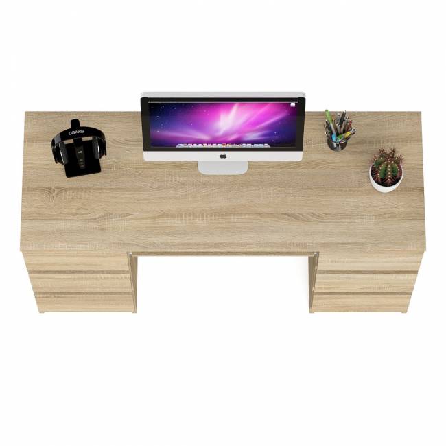 Компьютерный стол с двумя тумбами Мори МС-2 цвет дуб сонома