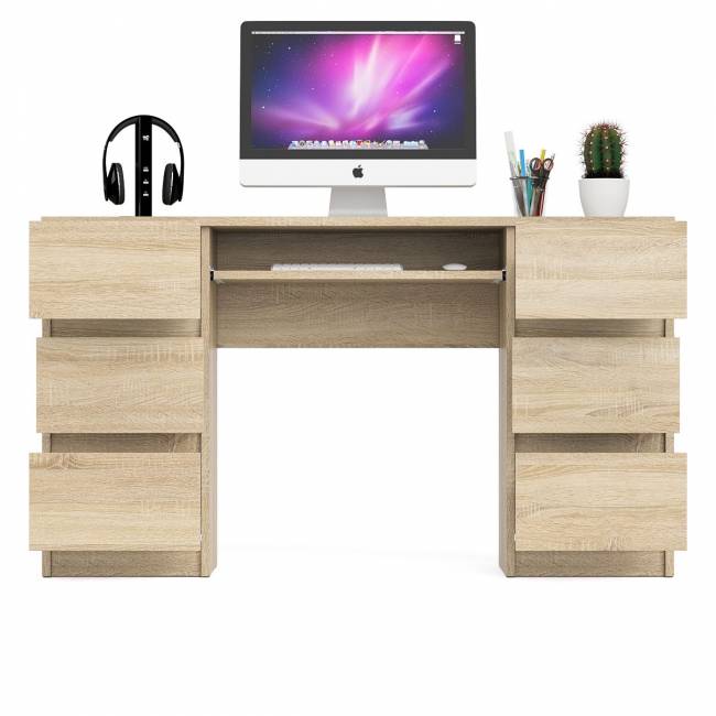 Компьютерный стол с двумя тумбами Мори МС-2 цвет дуб сонома