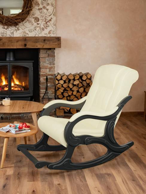 Кресло-качалка Модель 77 экокожа Дунди 112, каркас венге