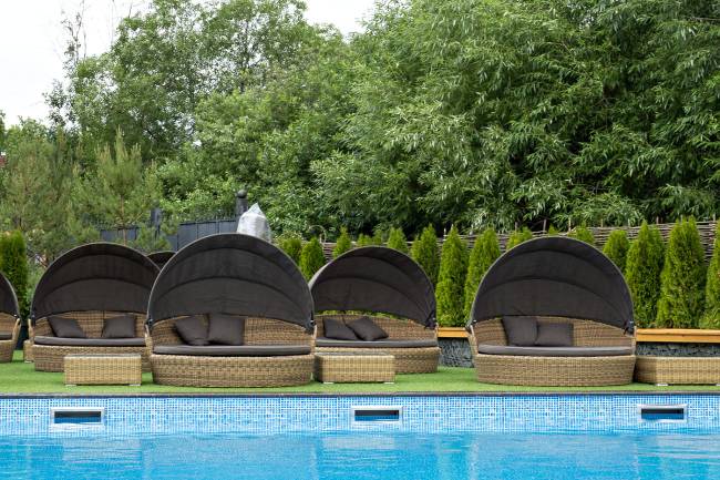 "Стильяно" плетеная кровать круглая, цвет соломенный "Стильяно" плетеная кровать круглая, цвет соломенный