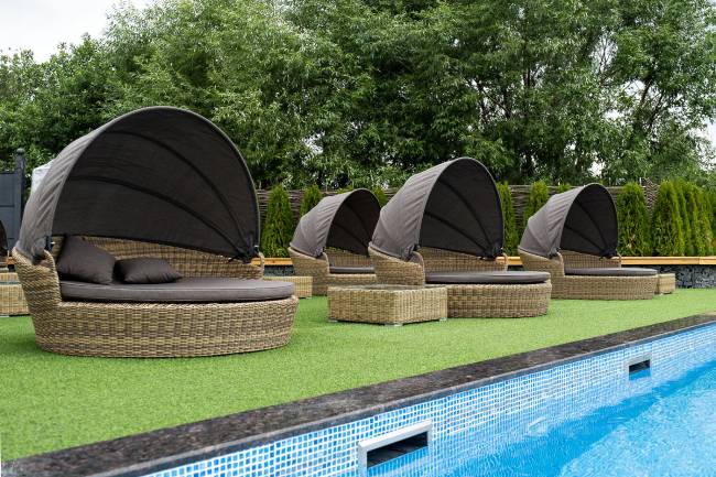 "Стильяно" плетеная кровать круглая, цвет соломенный "Стильяно" плетеная кровать круглая, цвет соломенный