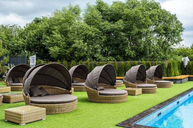 "Стильяно" плетеная кровать круглая, цвет соломенный "Стильяно" плетеная кровать круглая, цвет соломенный