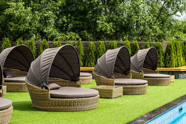 "Стильяно" плетеная кровать круглая, цвет соломенный "Стильяно" плетеная кровать круглая, цвет соломенный