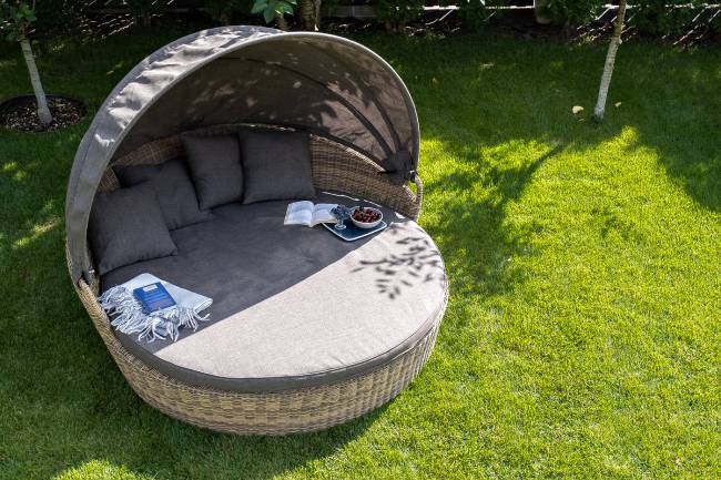 "Стильяно" плетеная кровать круглая, цвет соломенный "Стильяно" плетеная кровать круглая, цвет соломенный