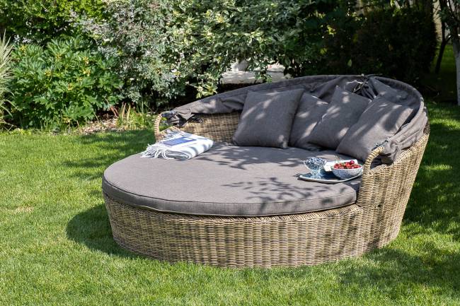 "Стильяно" плетеная кровать круглая, цвет соломенный "Стильяно" плетеная кровать круглая, цвет соломенный