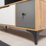 Тумба под ТВ Вайс 13.270.01 цвет дуб золотой/тёмно-серый/МДФ милк софт Тумба под ТВ Вайс 13.270.01 цвет дуб золотой/тёмно-серый/МДФ милк софт