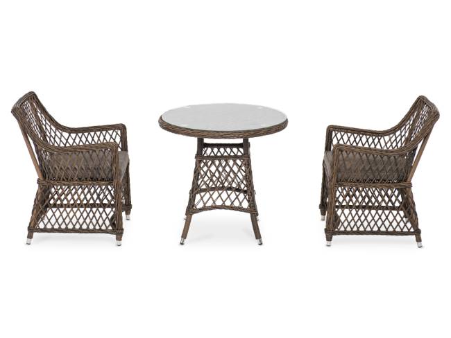 "Эспрессо - 80 L" обеденная группа плетеная, цвет коричневый